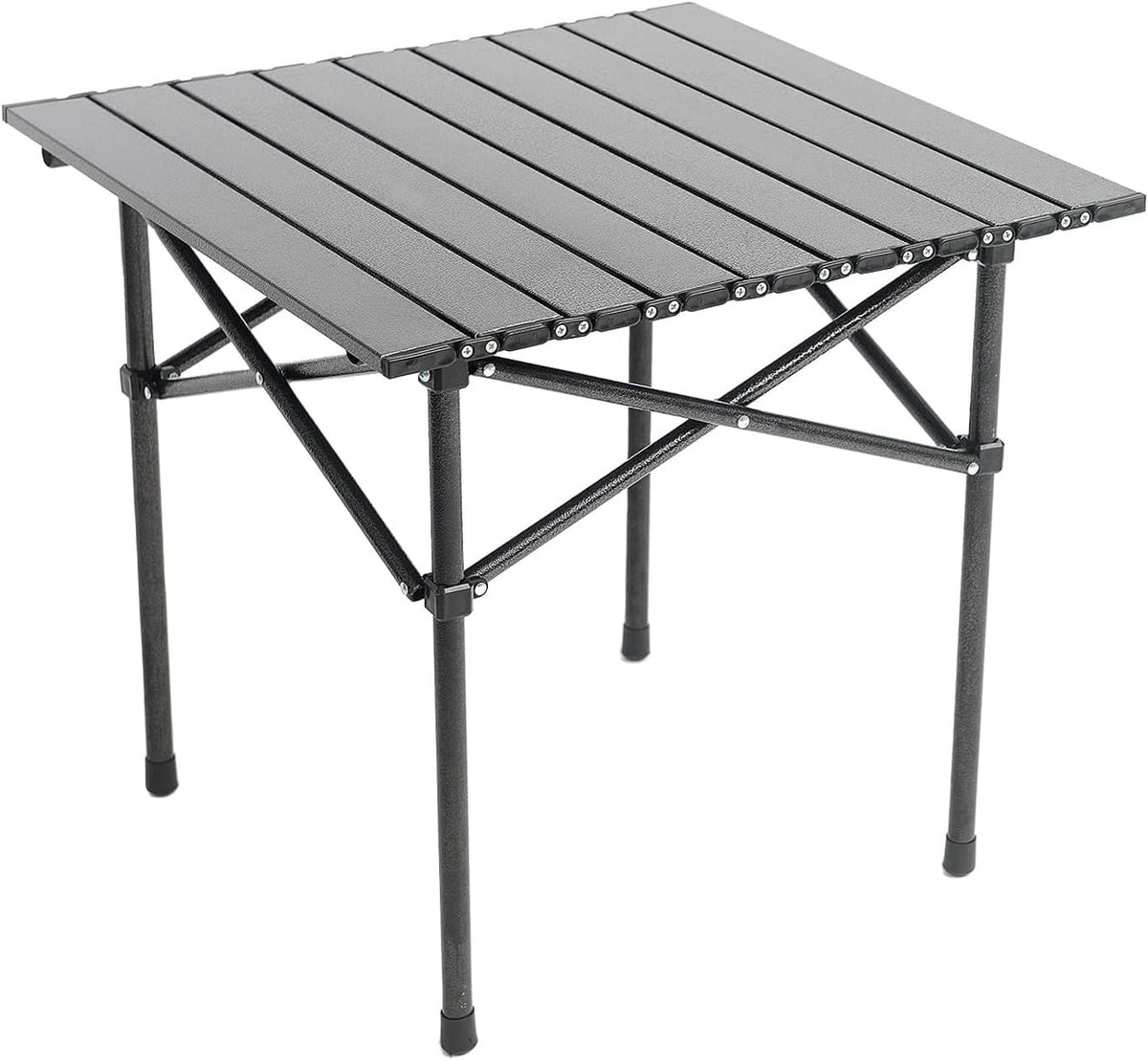 Foldable Aluminium Camping Side Table with Carry Bag, Lightweight Table for Cooking, Hiking, Picnics and BBQs, Black, 53.6 x 51.1 x 50 cm